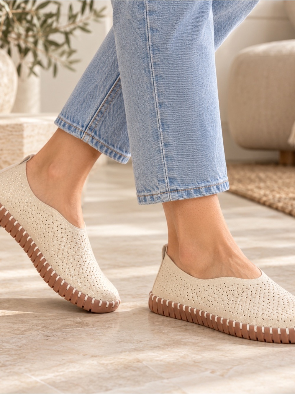 Ilse Jacobsen Tulip Lux Spark Slip On Shoes EU 42 US 11 Neutral NWOT